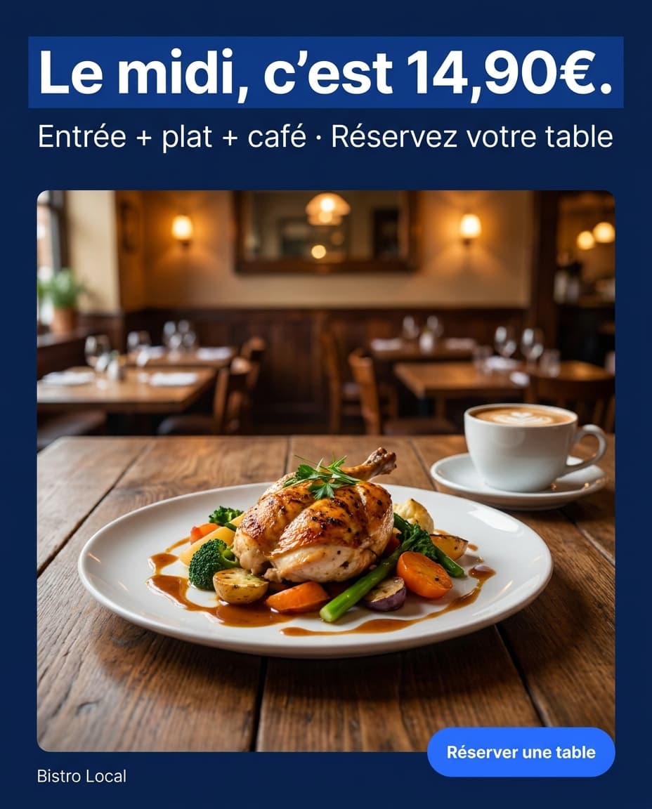 Exemple de publicité — Restaurant