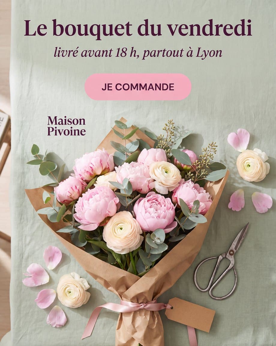 Publicité Maison Pivoine, Fleuriste