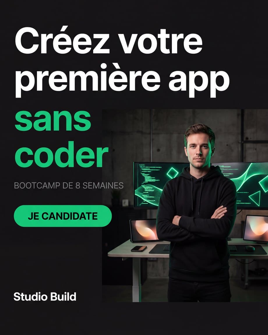 Publicité Studio Build, Bootcamp no-code