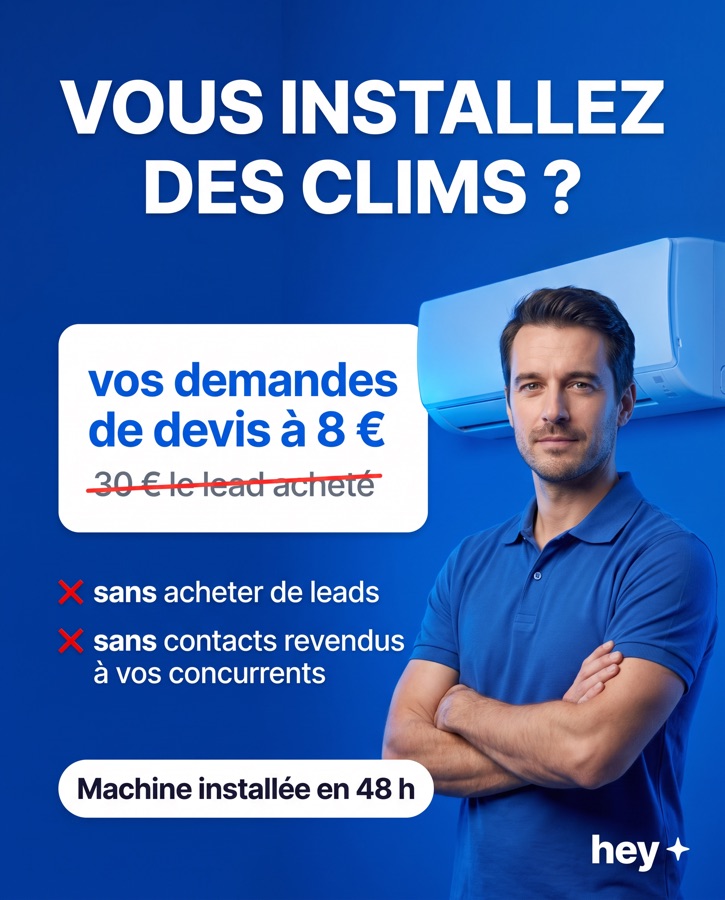 Exemple de publicité hey pour installateur de climatisation